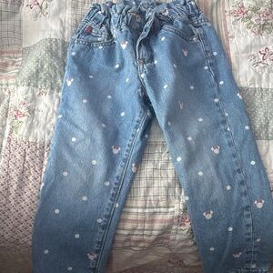 Disney Blue Polka Dot Women's Straight Leg Jeans